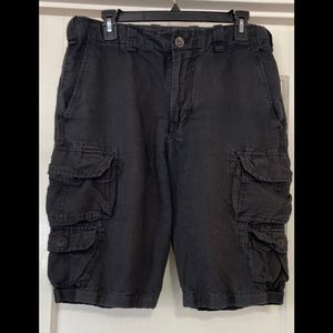 Schott NYC Cargo Shorts Black With 2 Back & 4 Front/Pockets Size 32